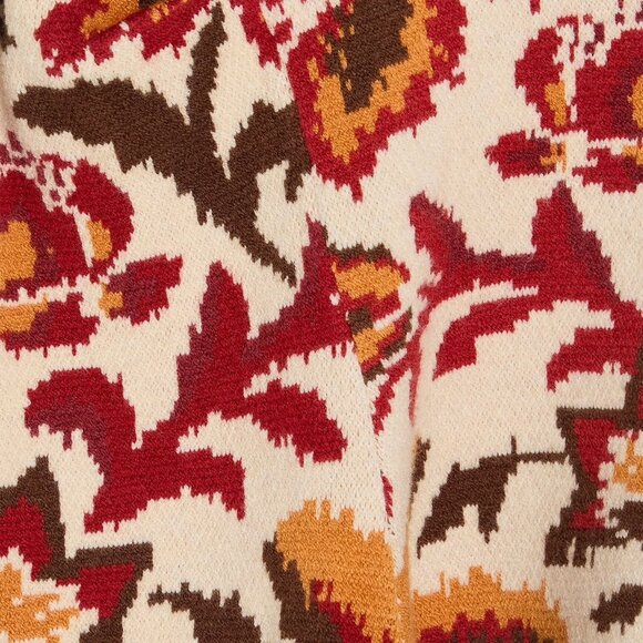 FARM Rio Cropped Floral Jacquard-Knit Sweater XS Colorful Boho Top - Picture 7 of 9